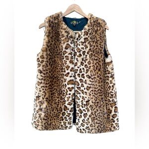Metric Knits Vest Faux Fur Leopard Sz. Medium